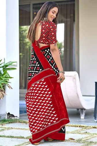 Pure mulmul cotton hand block print sarees