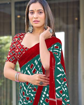 Pure mulmul cotton hand block print sarees 2