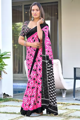 Pure mulmul cotton hand block print sarees