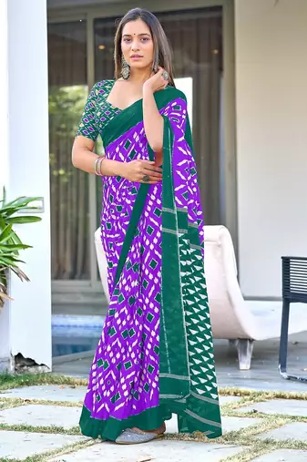 Pure mulmul cotton hand block print sarees