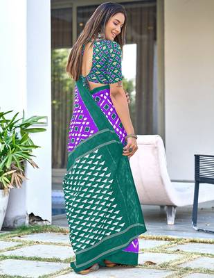 Pure mulmul cotton hand block print sarees 4