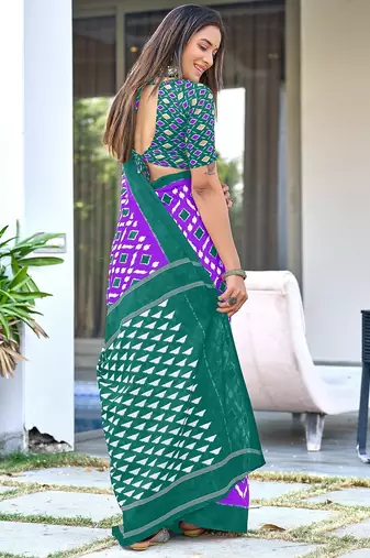 Pure mulmul cotton hand block print sarees