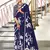 Hand block printed cotton mul saree with blouse