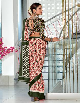 Hand block print mulmul cotton sarees 4