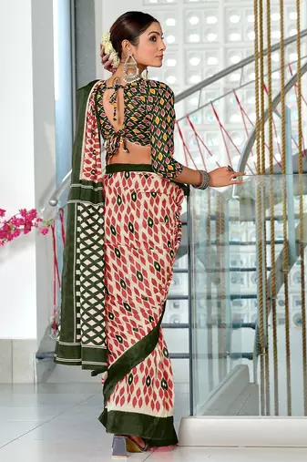 Hand block print mulmul cotton sarees