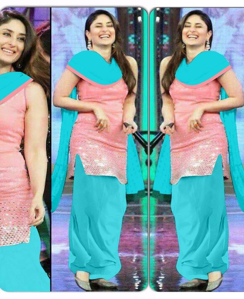 pink cotton embroidered semi_stitched salwar with dupatta jomso