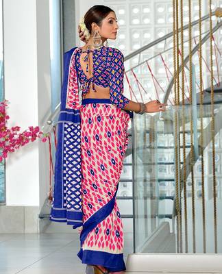 Hand block print mulmul cotton sarees 4