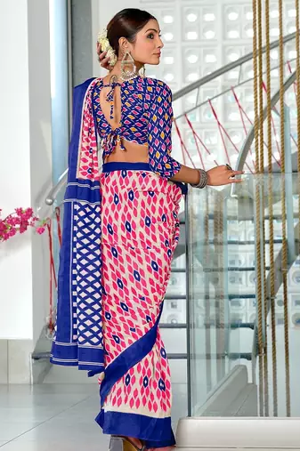 Hand block print mulmul cotton sarees