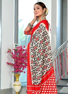 Hand block print mulmul cotton sarees 4