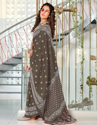 Hand block print mulmul cotton sarees 3