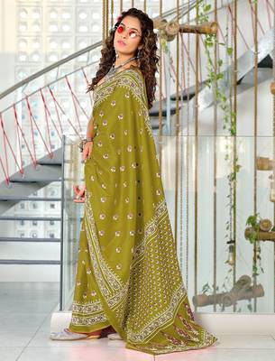 Hand block print mulmul cotton sarees 3