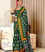 Hand block print mulmul cotton sarees