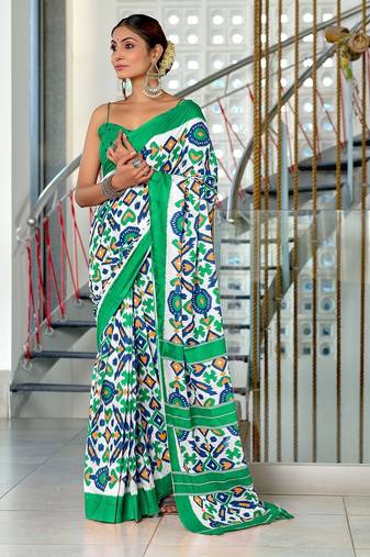 Hand block print mulmul cotton sarees