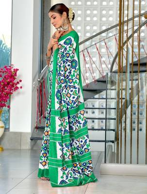 Hand block print mulmul cotton sarees 3