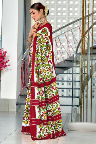 Hand block print mulmul cotton sarees