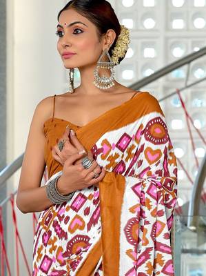 Hand block print mulmul cotton sarees 2