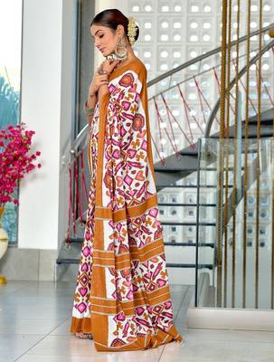 Hand block print mulmul cotton sarees 3