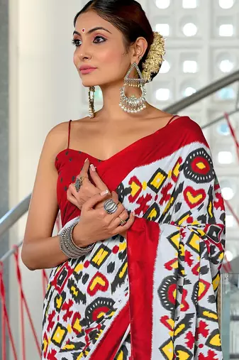 Hand block print mulmul cotton sarees