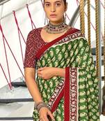 Hand block print mulmul cotton sarees