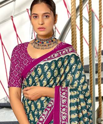 Hand block print mulmul cotton sarees 2