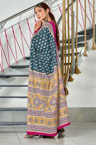 Hand block print mulmul cotton sarees
