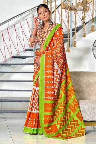 Hand block print mulmul cotton sarees