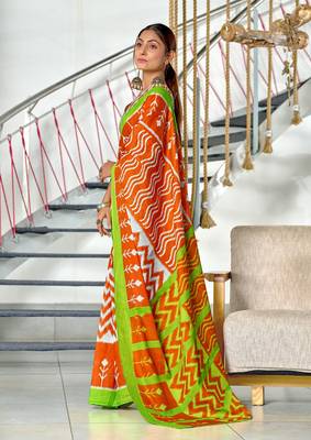 Hand block print mulmul cotton sarees 3