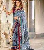 Hand block print mulmul cotton sarees