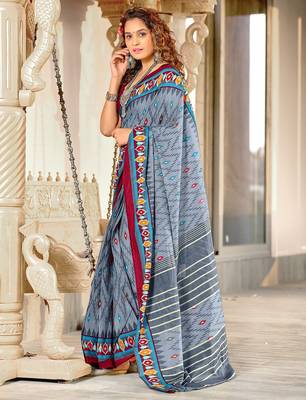 Hand block print mulmul cotton sarees 3
