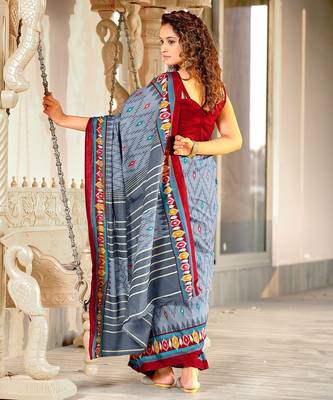 Hand block print mulmul cotton sarees 4