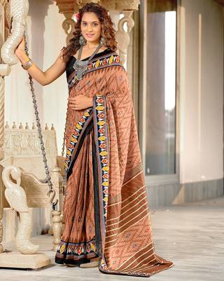 Hand block print mulmul cotton sarees 1