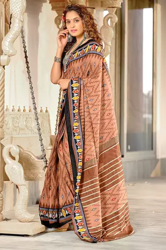 Hand block print mulmul cotton sarees