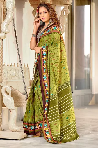 Hand block print mulmul cotton sarees