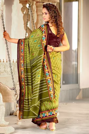 Hand block print mulmul cotton sarees