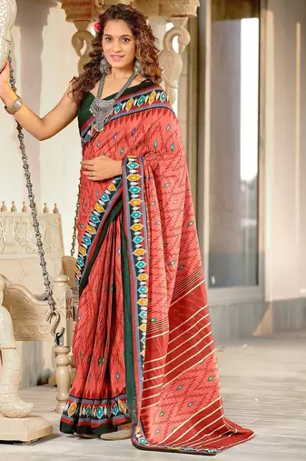 Hand block print mulmul cotton sarees