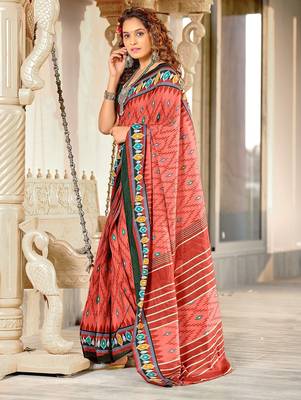 Hand block print mulmul cotton sarees 3