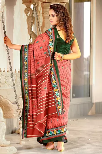 Hand block print mulmul cotton sarees