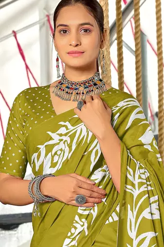 Hand block print mulmul cotton sarees