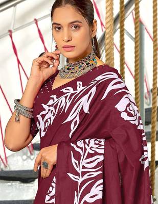 Hand block print mulmul cotton sarees 2