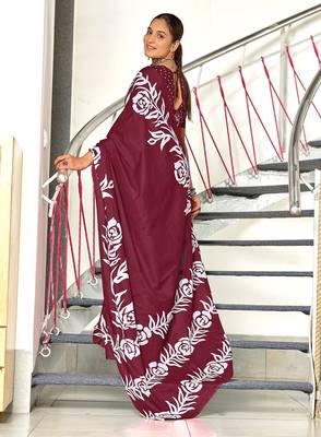 Hand block print mulmul cotton sarees 4
