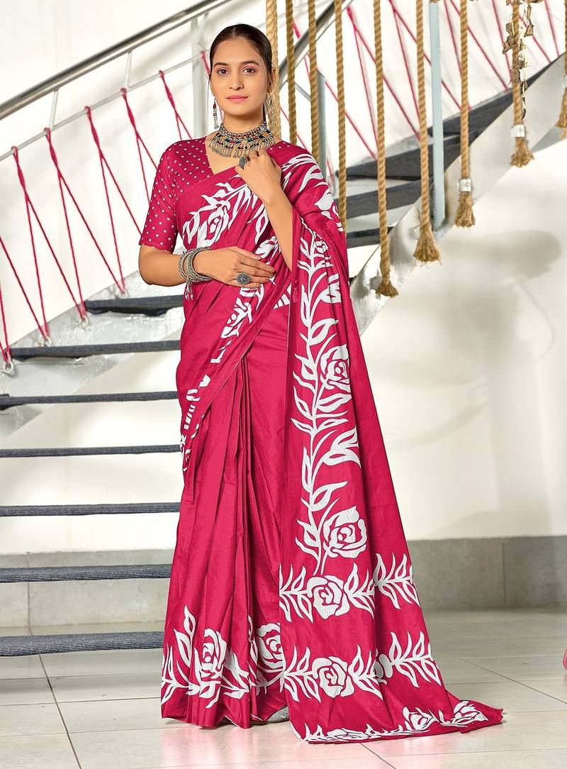 Hand block print mulmul cotton sarees