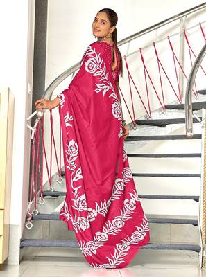 Hand block print mulmul cotton sarees 4
