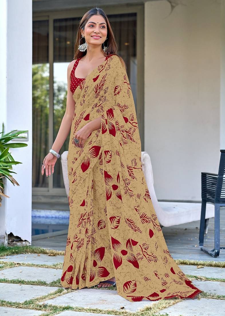 Hand block print mulmul cotton sarees