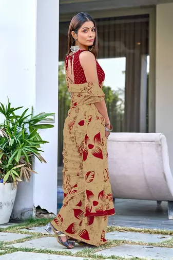 Hand block print mulmul cotton sarees