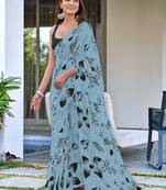 Hand block print mulmul cotton sarees