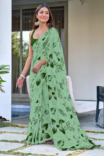 Hand block print mulmul cotton sarees