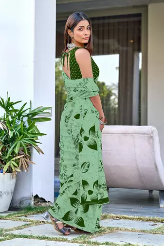 Hand block print mulmul cotton sarees