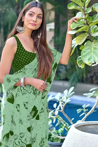 Hand block print mulmul cotton sarees
