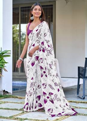 Hand block print mulmul cotton sarees 1