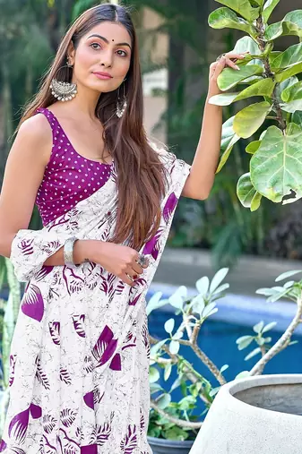 Hand block print mulmul cotton sarees